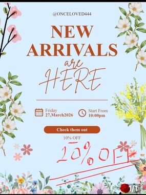 @onceloved444 Sale On All New Arrivals 10-20% Off